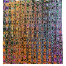Ondas de Bumerangue Retro Abstratas em Laranja e Á