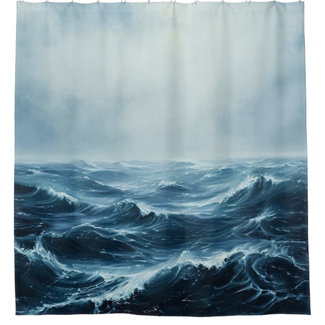 Cortina Para Box Ondas Oceânicas em Massa (Frente)