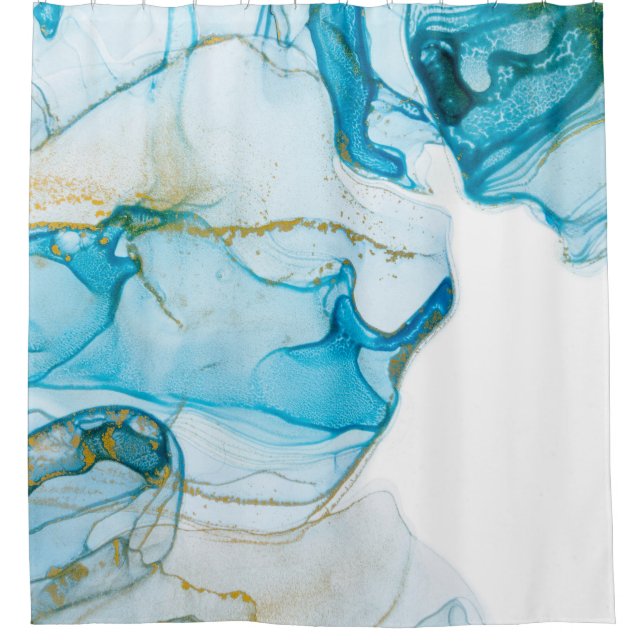 Cortina Para Box Ondas oceânicas ouros. Imagem brilhante e rica de  (Frente)