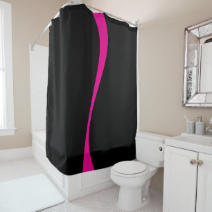 Cortina Para Box Ondas simples 2 em magenta e preto