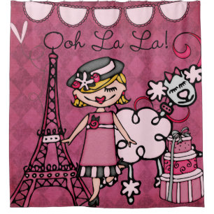 Cortina Para Box Ooh La Blond Haired Diva Eiffel Tower Poodle