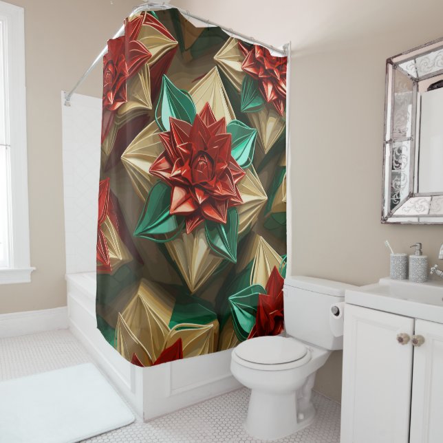 Cortina Para Box Opulência de Yuletide: Segmentos de Ouro do Natal (In Situ)