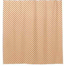 Cortina Para Box Orange and white checkerboard shower curtain 