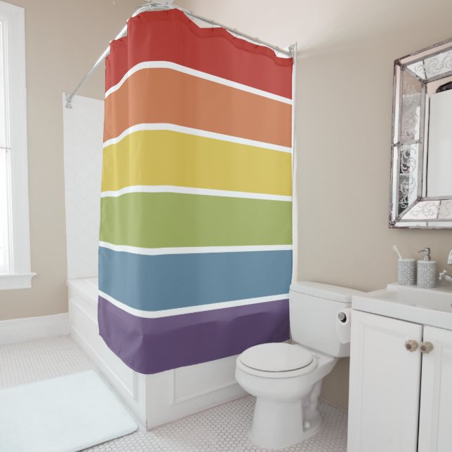 Cortina Para Box Orgulho gay Rainbow Strike Pattern LGBT (In Situ)
