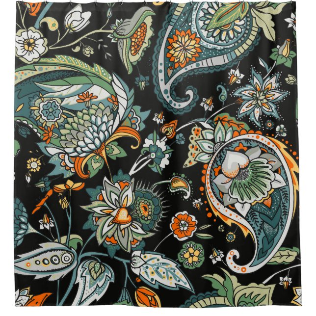 Cortina Para Box Oriental paisley: motif tradicional turco. (Frente)