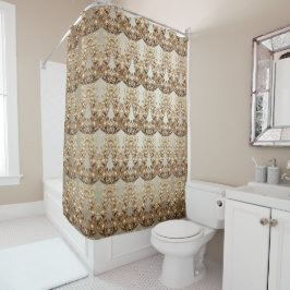 Cortina Para Box Ornate Gold Flourish Shower Curtain