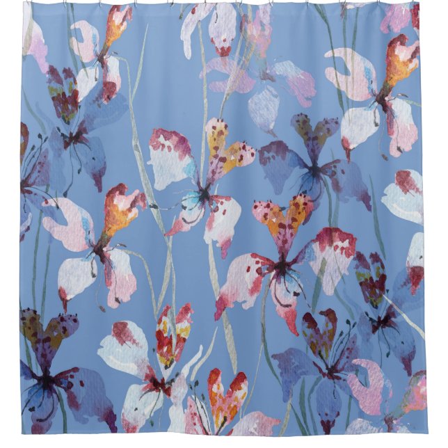 Cortina Para Box Orquídea Selvagem Elegância: Luxo Aquarela (Frente)