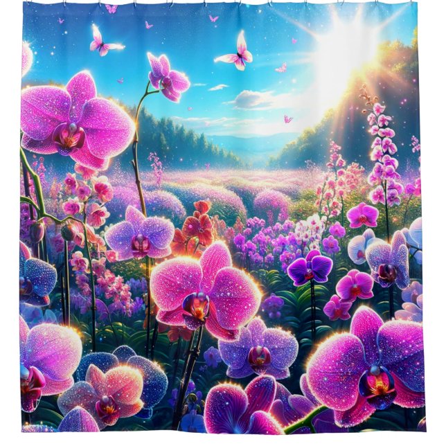 Cortina Para Box Orquídeas (Frente)