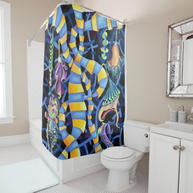 Cortina Para Box Orquídeas Tropicais Luminescência em Aquarela (In Situ)