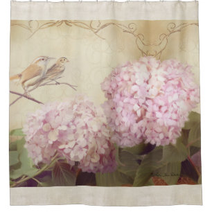 Cortina Para Box Os pássaros da canção no Hydrangea do ramo