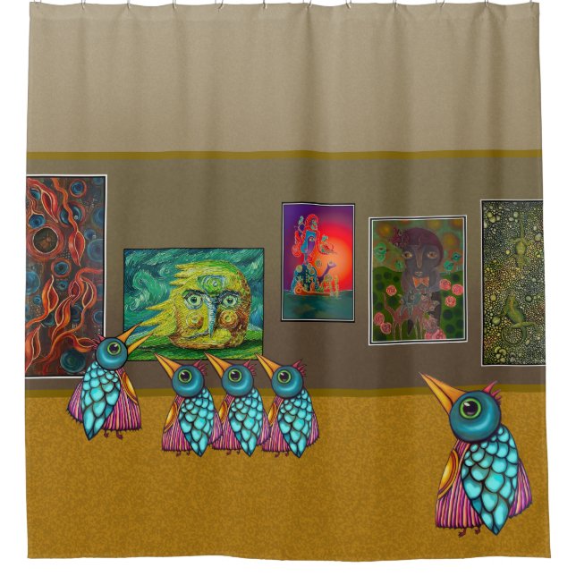 Cortina Para Box Os Pássaros na Galeria (Frente)