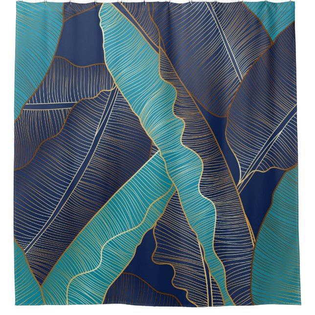 Cortina Para Box Ouro Banana Leaf: Padrão De Luxo. (Frente)