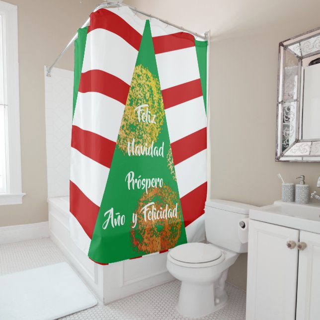 Cortina Para Box Ouro Feliz Navidad abre árvore de Natal (In Situ)