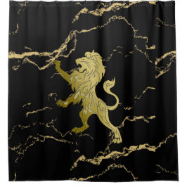 Cortina Para Box Ouro Royal Lion Black Marble
