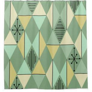 Cortina Para Box Ouros de Arte Atômica Menor Verde Amarelo