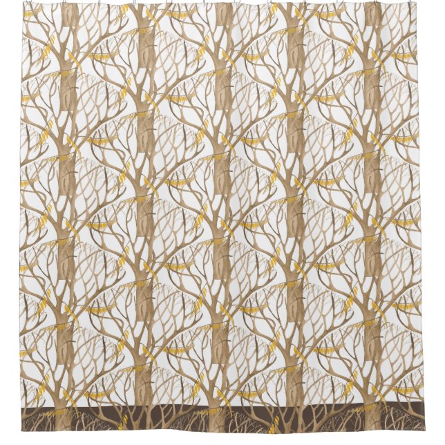 Cortina Para Box outono tardio em uma cortina de Chá (Frente)