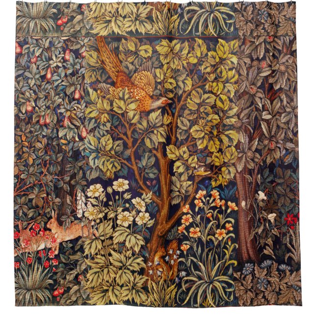 Cortina Para Box OUTROS ANIMAIS FLORESTAIS DO OUTONO, Hares,Faisão, (Frente)