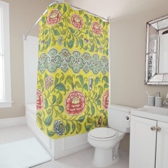 Cortina Para Box Owen Jones Peony Yellow Fundo (In Situ)