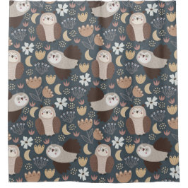 Cortina Para Box Owl Love Scandinavian Folk Art Animal Standard