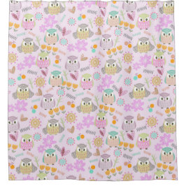 Cortina Para Box Owl Pastel Pink  
