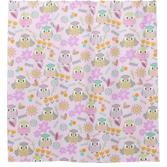 Cortina Para Box Owl Pastel Pink   (Frente)