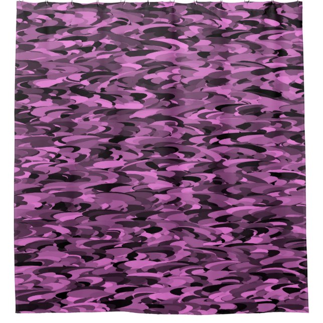 Cortina Para Box Padrão Abstrato Roxo Preto (Frente)
