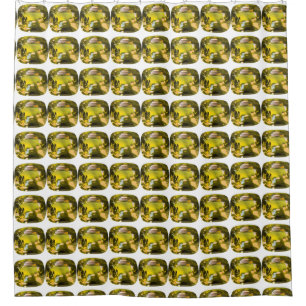 Cortina Para Box Padrão Amarelo abstrato
