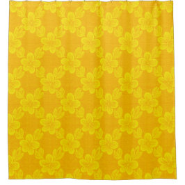 Cortina Para Box padrão amarelo de treliça floral