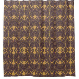 Cortina Para Box Padrão Art Deco com motivos em forma de leque