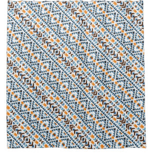 Cortina Para Box Padrão aztec de aquarela cúbica