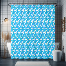 Padrão Azul e Branco Chic Ocean Splash