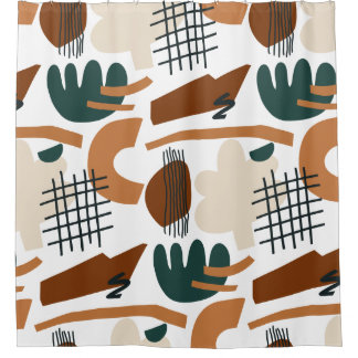 Cortina Para Box Padrão Boho Abstrato Limpo | Minimalista Moderno