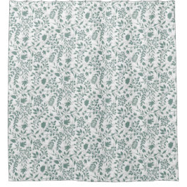 Cortina Para Box Padrão Bonito de Jardim Floral de Folhagem Encanta