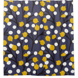 Cortina Para Box Padrão botânico floral delicado e vítreo.
