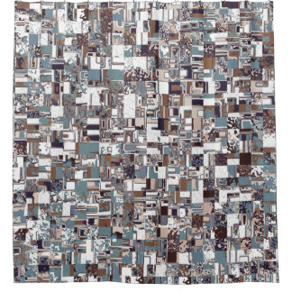 Cortina Para Box Padrão Brown E Blues
