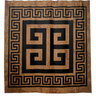 Cortina Para Box Padrão-chave grego Design preto