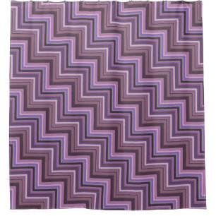 Cortina Para Box Padrão das escadas das faixas de Mauve