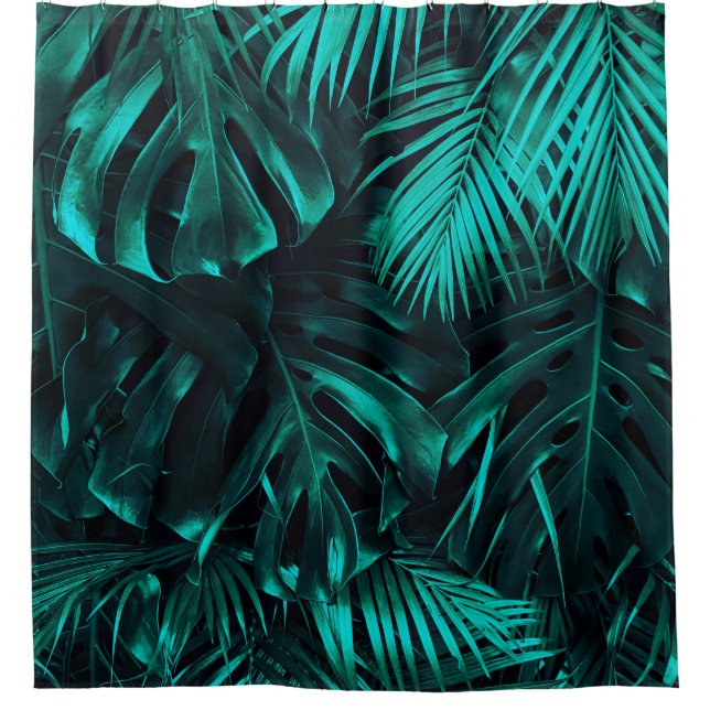 Cortina Para Box Padrão das folhas tropicais (Frente)