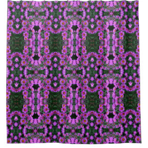 Cortina Para Box Padrão de Abstrato de Flores de Outono Rosa