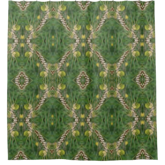 Cortina Para Box Padrão de Abstrato de Grama de Verão Seco (Frente)