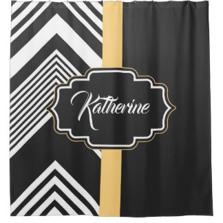 Cortina Para Box Padrão de Abstrato preto e branco