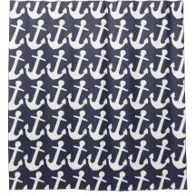 Padrão de Âncora Branca no Azul Escuro, Náutico