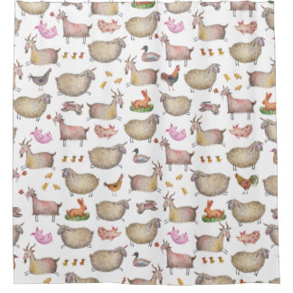 Cortina Para Box Padrão de Animais da Fazenda de Cana-de-Água Cuta