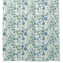 Padrão de Aquarela Floral de Teal Azul Elegante