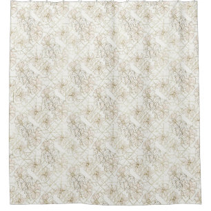 Cortina Para Box Padrão de Arte de Linha Botânica Minimalista (1)