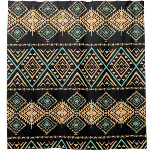 Cortina Para Box Padrão de arte tribal. Impressão geométrica étnica