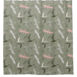 Cortina Para Box Padrão de aves voadoras em bruto