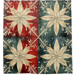 Cortina Para Box "Padrão de Azulejo do Floco de Neve Vintage"