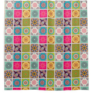 Cortina Para Box Padrão de Azulejo marroquino