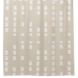 Cortina Para Box Padrão de Bloqueios Geométricos de Linen Look